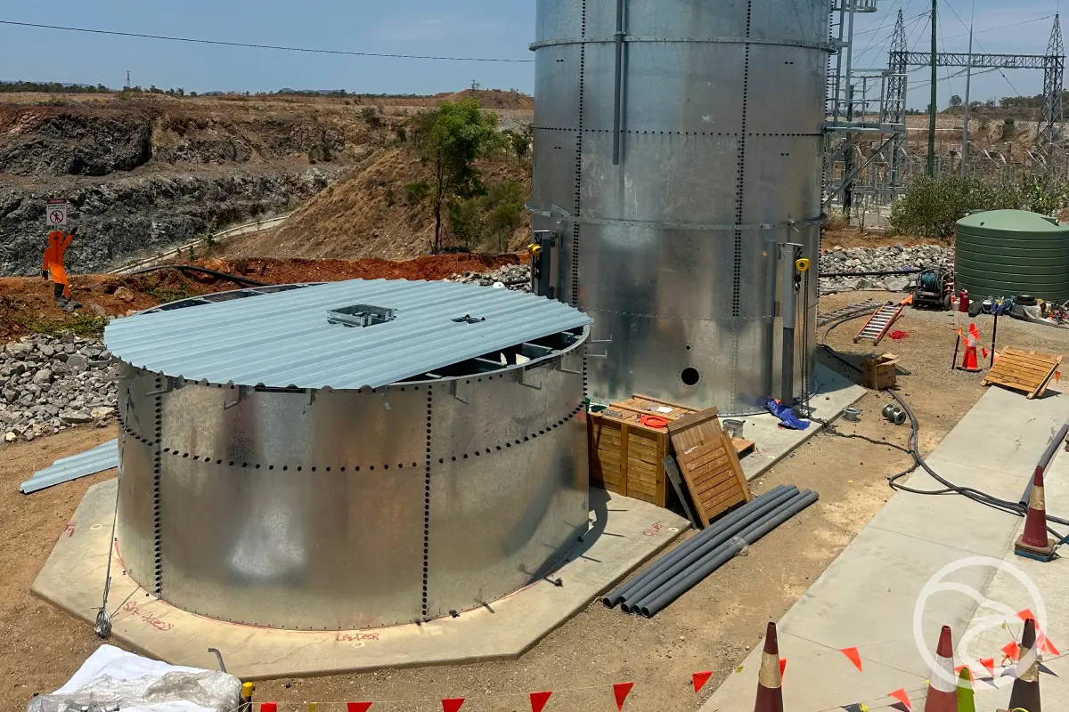 Technician performing AS1851-2012 compliant fire tank inspection in Sydney