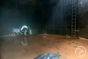 Sediment in storage tanks accumulating on internal tank surfaces